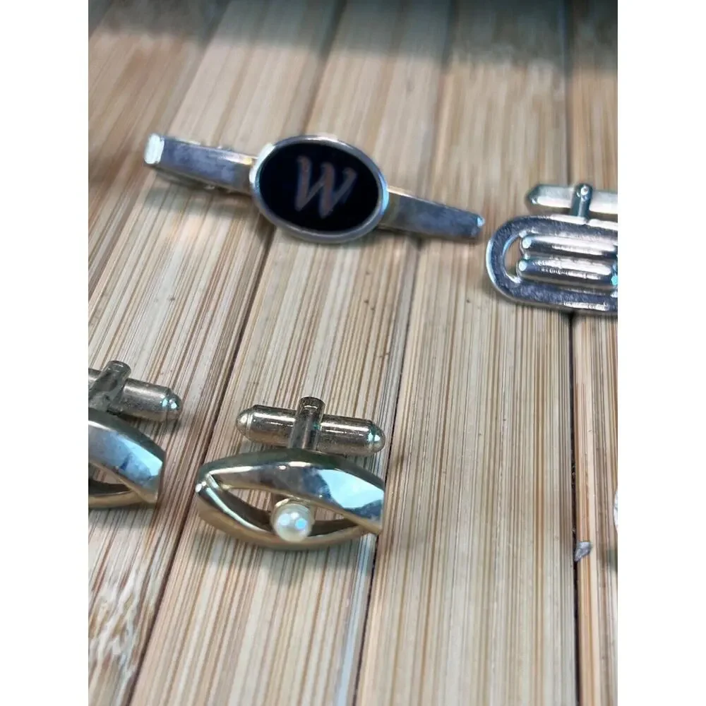 Vintage Cufflinks 7 Sets Swank Mens Jewelry Box Cuff Links Midcentury Retro